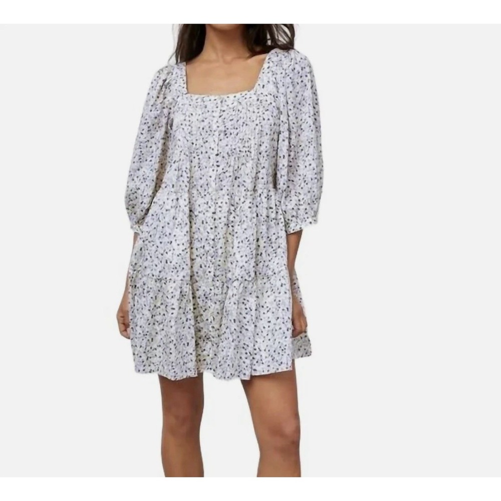Rails Pippa Watercolor Buds Floral‎ Dress Size Small Blue White 100% Cotton Boho